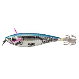 Blue Round Belly Wooden Shrimp Squid Hook ABS Plastic Bait With Lead Lure