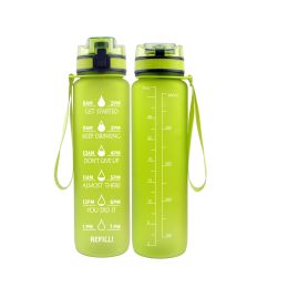 32OZ Space Cup 1000ml Plastic Water Bottle Cycling Sports Water Cup Wholesale Convenient Walking Drinking Bottle LOGO (colour: Grass green)