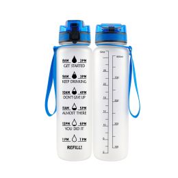 32OZ Space Cup 1000ml Plastic Water Bottle Cycling Sports Water Cup Wholesale Convenient Walking Drinking Bottle LOGO (colour: white)