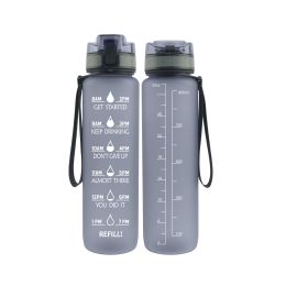 32OZ Space Cup 1000ml Plastic Water Bottle Cycling Sports Water Cup Wholesale Convenient Walking Drinking Bottle LOGO (colour: grey)