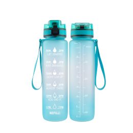 32OZ Space Cup 1000ml Plastic Water Bottle Cycling Sports Water Cup Wholesale Convenient Walking Drinking Bottle LOGO (colour: Gradual green)