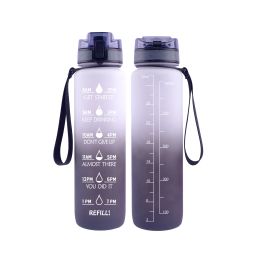 32OZ Space Cup 1000ml Plastic Water Bottle Cycling Sports Water Cup Wholesale Convenient Walking Drinking Bottle LOGO (colour: White black)