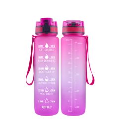 32OZ Space Cup 1000ml Plastic Water Bottle Cycling Sports Water Cup Wholesale Convenient Walking Drinking Bottle LOGO (colour: Pink violet)