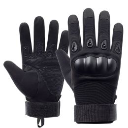 Tactical Military Gloves Shooting Gloves Touch Design Sports Protective Fitness Motorcycle Hunting Full Finger Hiking Gloves (Color: Black)