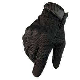 Men Riding Gloves Cycling Bike Full Finger Motos Racing Gloves Antiskid Screen Touch Outdoor Sports Tactical Gloves Protect Gear (Color: Black)