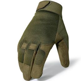 Tactical Gloves Camo Military Army Cycling Glove Sport Climbing Paintball Shooting Hunting Riding Ski Full Finger Mittens Men (Color: A9 Green)