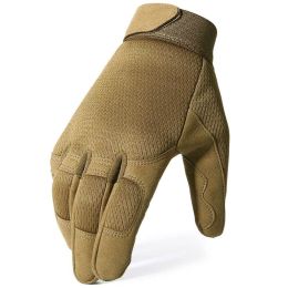 Tactical Gloves Camo Military Army Cycling Glove Sport Climbing Paintball Shooting Hunting Riding Ski Full Finger Mittens Men (Color: A9 Brown)