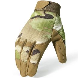 Tactical Gloves Camo Military Army Cycling Glove Sport Climbing Paintball Shooting Hunting Riding Ski Full Finger Mittens Men (Color: A9 Multicam)
