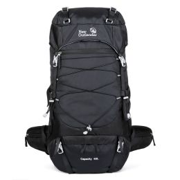 Large Capacity Nylon Backpack as a Hiking Backpack for Camping Trips (Color: Black)