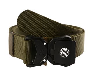 Quick Release Buckle Tactical Belt Military Hiking Rigger Nylon Web Work Belt Heavy Duty Work Belt Stretch Strap ((Coffee) (Color: Green)