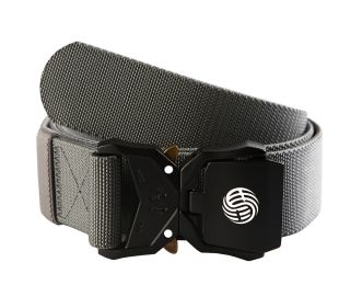 Quick Release Buckle Tactical Belt Military Hiking Rigger Nylon Web Work Belt Heavy Duty Work Belt Stretch Strap ((Coffee) (Color: light gray)