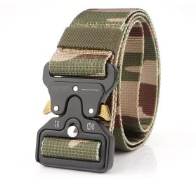 Hefujufang Men's Tactical Belt Military Camouflage Style Nylon Belts Webbing Belt with Heavy-Duty Quick-Release Buckle (colour: Digital camouflage)