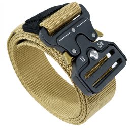 Hefujufang Men's Tactical Belt Military Camouflage Style Nylon Belts Webbing Belt with Heavy-Duty Quick-Release Buckle (colour: Coyote Brown)