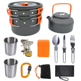 Portable Folding Cookware Set For Outdoor Barbecue Camping Trip Cookware (Color: As pic show)