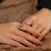 925 Sterling Silver Rotating Compass Eight-pointed Star Ring Female Ins Style Niche Light Luxury Open Ring